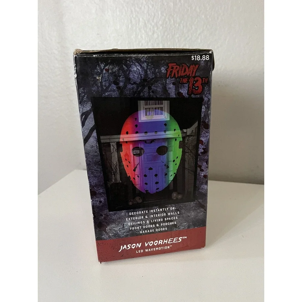 GEMMY Jason Voorhees Mask Friday The 13th LED WAVEMOTION Projector Halloween NEW